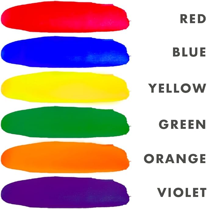 Handy Art Washable Finger Paint, Set of 6 Colors, 16 oz Bottle, Easy Clean Up, Sensory Paints for Fingers & Hand Prints, Ages 3 & Up, Safe for Kids & Toddlers, AP Certified Non-Toxic, Made in USA