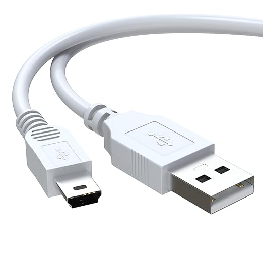 Toxaoii USB Power and Data Cable Compatible with Texas Instruments Calculators TI-84 Plus CE, TI 89 Titanium, TI Nspire CX II CAS, TI Nspire CX CAS Graphing Calculator Charger White