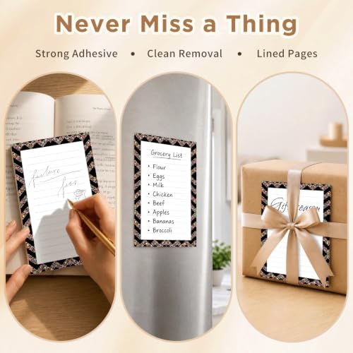 Lined Sticky Notes 4x6 in, 2 Pack Large Cute Notepads with Lines, Bright Post Memo Note Pads Big Rectangular Sticky Notes for Office Colorful Dots Chevron
