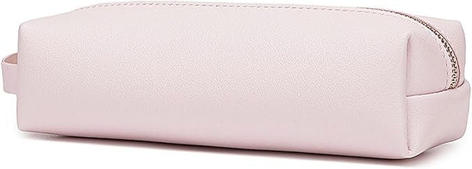 Pencil Case Soft School Pencil Pouch Bag for Easy Carry Stylish and Durable (Pink,Faux leather)