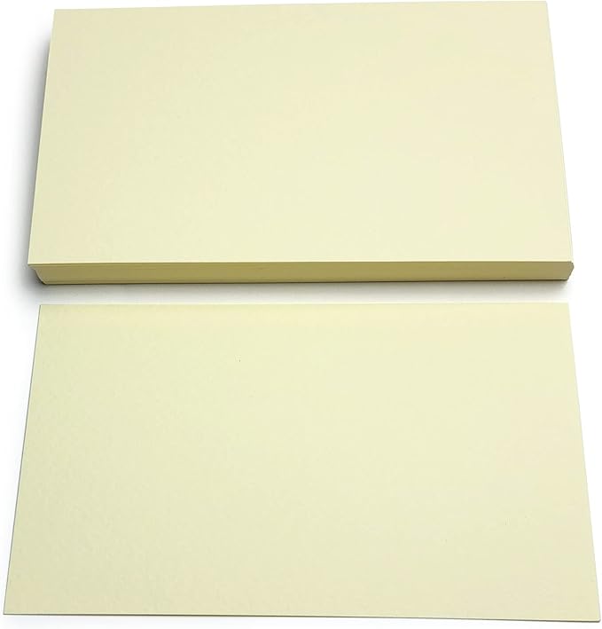 PPAPPAPPIYO 50 Pack 3x5 Colored Index Cards, 180gsm Premium Textured Blank Flash Cards, Heavyweight Cardstock for Study, Recipes, and DIY Crafts (Ivory)
