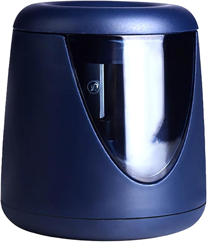 Electric Pencil Sharpener for Eyeliner and Lip Liner - Dual Use Cosmetic and Classroom Pencil Sharpener (Navy)