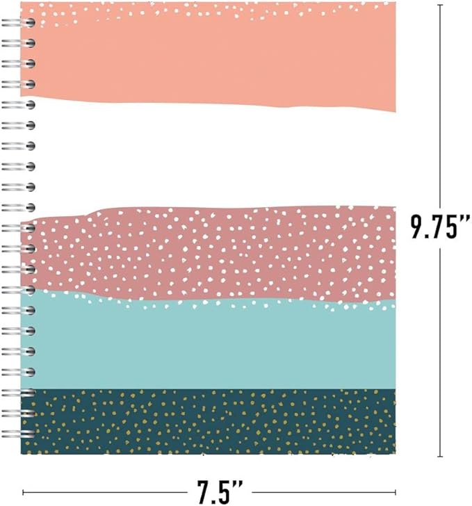 Case of 24, Small Spiral Bound Notebooks, Sustainability Designed, 9.75”x 7.5", 70 sheets (140 pages) 100% Recycled College Ruled Pages,4 Cover Designs,White,12601cs