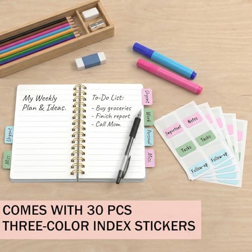 5 Pack Small Mini Pocket Spiral Notebook 5.5x3.5, Hardcover Little Notebook with Removable Dividers Tabs, Journals Note Books for Note Taking, Work, School, Cute Notebooks with Strap 70 Sheet