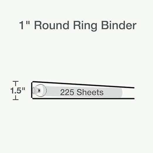 Cardinal 3 Ring Binders, Binders for School and Office, Durable 1 Inch, Round Rings, Holds 225 Sheets, ClearVue Presentation View, Non-Stick, Assorted Colors, 4 Pack (1017672)