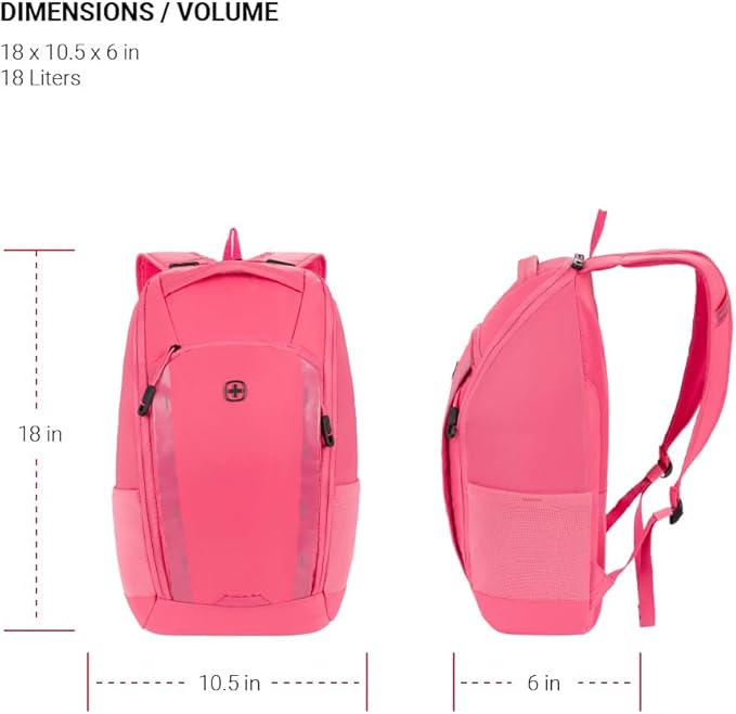 SwissGear 8118 Laptop Backpack, Fits up to 14-Inch Laptop, Pink