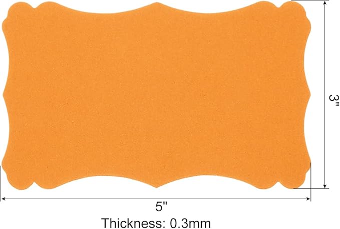 PATIKIL 3"x5" Blank Paper Business Cards, 120 Pack Small Index Flash Cards Words Message Note Card Mini Paper Tags Lace for DIY Gift, Orange
