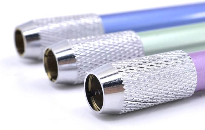 Aluminum Assorted Colors Pencil Lengthener – Pencil Extender Holder for Colored Pencils in Regular Size (3 Pcs)