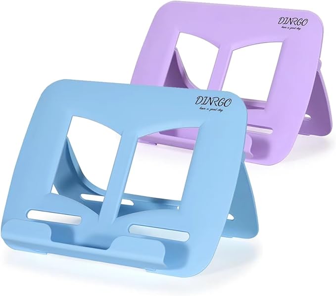 2Pack Book Stand - Waterproof Book Holder, Lightweight, Hands Free (Blue+Purple, 11.82" * 8.26")