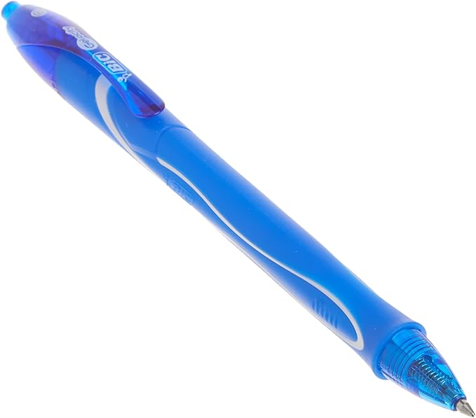 BIC Gelocity Quick Dry Blue Gel Pens, Medium Point (0.7mm), 12-Count Pack, Retractable Gel Pens with Comfortable Full Grip