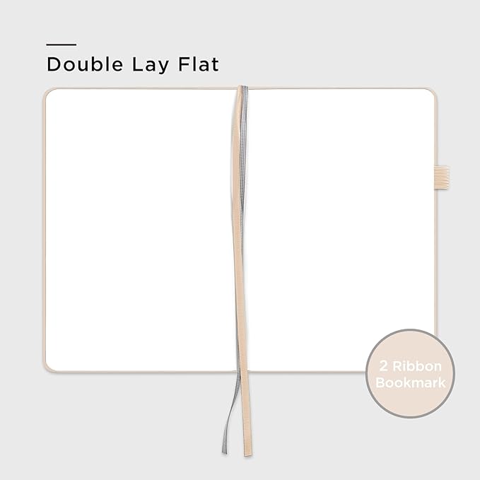 &And Per Se Blank Sketch Notebook, A5 Hardcover, 160 Pages 100gsm Thick Paper, Unlined Journal for Drawing, Doodling, Hand Lettering – Creative Gift for Artists, Designers, Writers (Light Apricot)