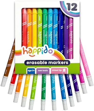 Happido Double-Sided Erasable Markers for Kids, Set of 12