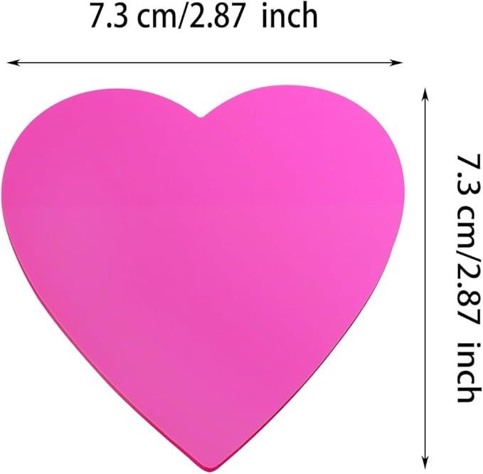 ONLYKXY 3 Pack Heart Shaped Transparent Sticky Notes 2.8X2.8in Waterproof Self-Stick Book Tabs 150 Sheets PET Markers Sticky Notes Pad (Rose Red)