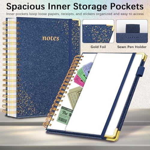 Hardcover Spiral Notebook with Tabs & Dividers, 8"x10" 5 Subject