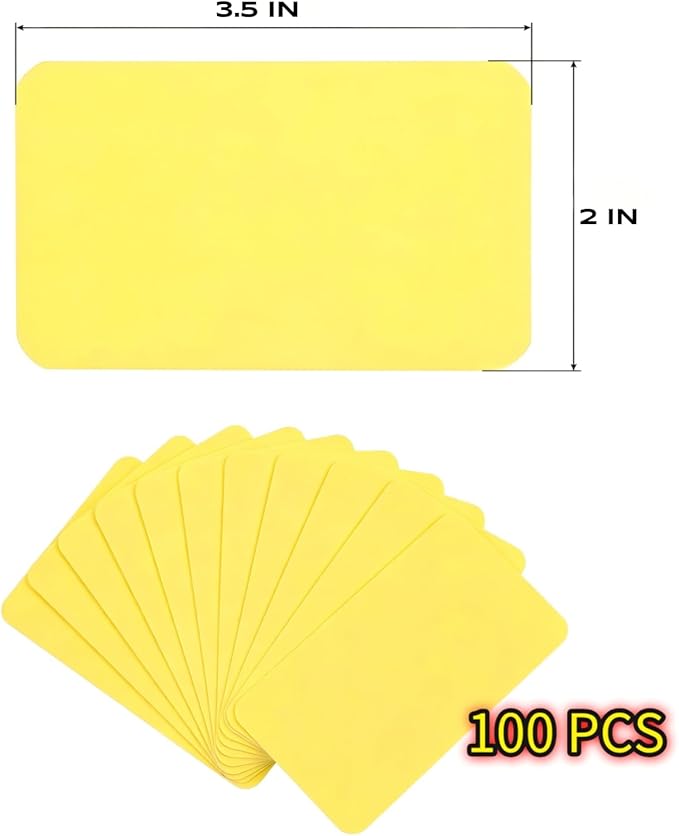 Astero Small Blank 3.5x2in Mini Index Cards & Flash Cards Blank Blank Business Cards to Write On Small Note Cards for Greeting Postcards Vocabulary Bookmarks DIY Messages (Yellow, 100pcs)