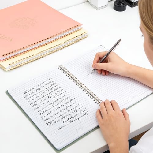 M&G Spiral Notebook Set of 3, Large Cute College Ruled Journal for Women, 100 Pages A4 8 x 10.5 Lined Page for Work, School & Note Taking