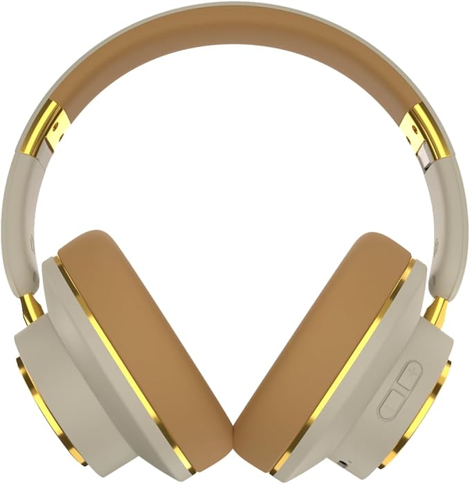 H8 Active Noise Cancelling Headphones,120H Playtime,Deep Bass,HiFi Foldable Wireless Over Ear Bluetooth Headphones, Soft Earmuffs &Light Weight,Home,Office,Travel,Women&Men(Khaki)
