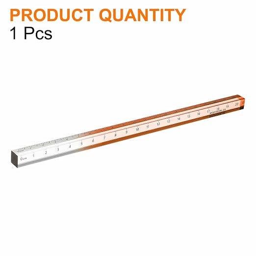 HARFINGTON Acrylic Clear Straight Rulers 20cm Metric Transparent Gradient Three-Dimensional Plastic Ruler Square Cube Measuring Tool for Classroom Office, Orange
