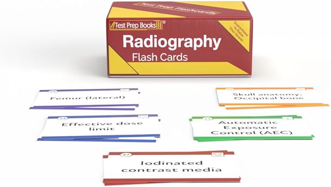 Radiography Exam Study Cards: Review Prep and Practice Test Questions for the Radiography Examination [Full Color Cards]