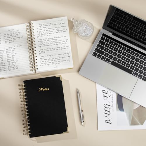 Spiral Notebook Journal, 328 Pages Linen Hardcover College Ruled Notebook, Lined Thick Journals for Women Men, A4 Thick Spiral Journal for Writing, 100GSM Paper, Cute Notebooks for Work School