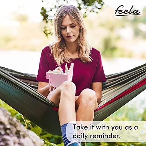 feela 3 Pack Pocket Small Notebook Journals, Mini Cute Memo Notepad Hardcover College Ruled Lined Journals with Pen Holder for Women Girls Office School, with 3 Black Pens, 3.5”x 5.5”, A6, Rose Pink