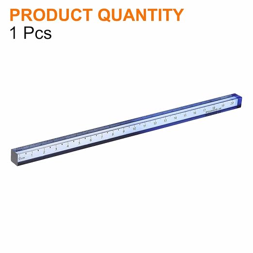HARFINGTON Acrylic Clear Straight Rulers 20cm Metric Transparent Gradient Three-Dimensional Plastic Ruler Square Cube Measuring Tool for Classroom Office, Blue-Gray