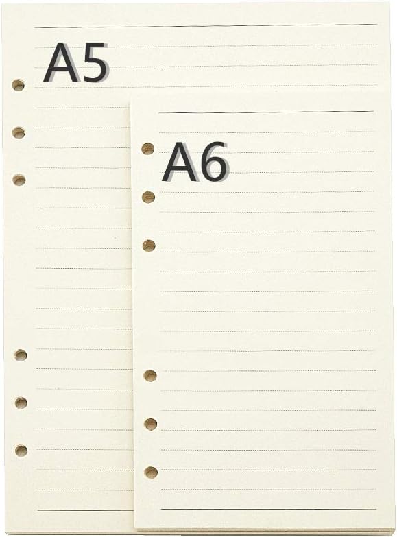 Harphia A6 Planner Refills Set 11 Packs Spiral Notebook Inserts for 6 Ring Binder, for Filofax/Personal Journal,45sheets/pack, total 495sheets (A6 3.74 x 6.77'',Full Set 11 pcs)