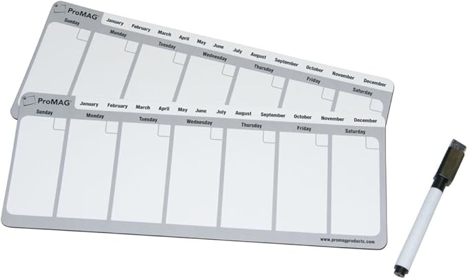 ProMAG 4.25 x 11 Inches Weekly Dry Erase Magnetic Calendar