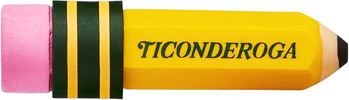 TICONDEROGA ® Erasers, Pencil Shaped, Yellow, 3 ct (38953)