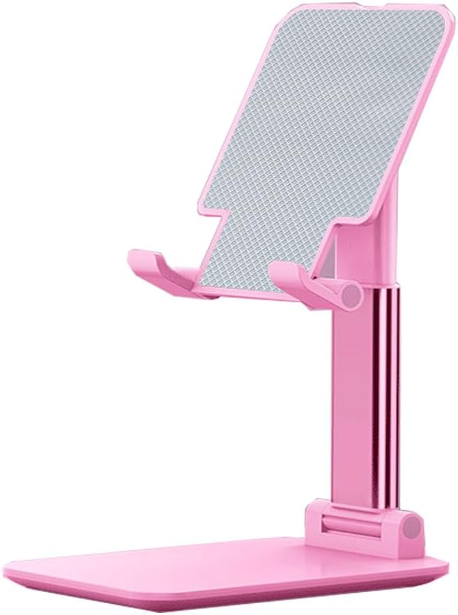 Phone Stand, Angle HeightAdjustable Cell Phone Holder withSilicon Pad for Desk Fully ForldableMobile Phone Holder Compatible withAll Mobile Phones