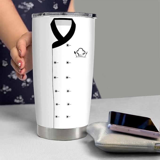 Chef Tumbler 20oz Stainless Steel Insulated Tumblers Coffee Travel Mug Cup Chefs Gifts for Birthday, Christmas, Cook Lovers