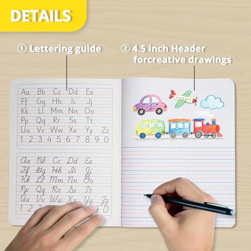 ONAVIA Primary Composition Notebook K-2, Drawing Space, 200 Pages