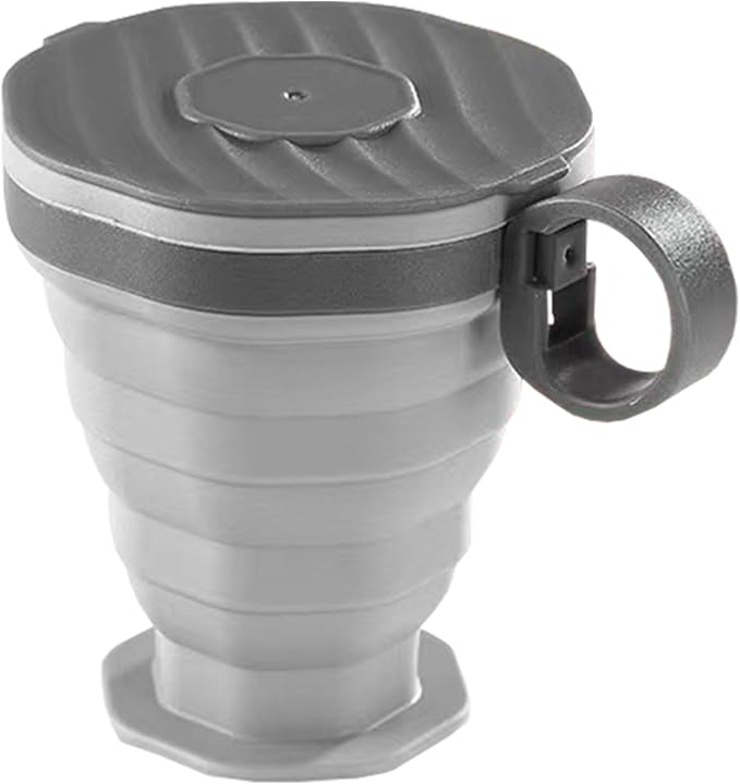Reusable Travel Cup, Foldable Outdoor Coffee Mug, Leak-Proof Pocket-Size Water Bottle with Durable Silicone Body, Lightweight Portable Accessory with Modern Style, Camping Tool for Hot Cold Drinks