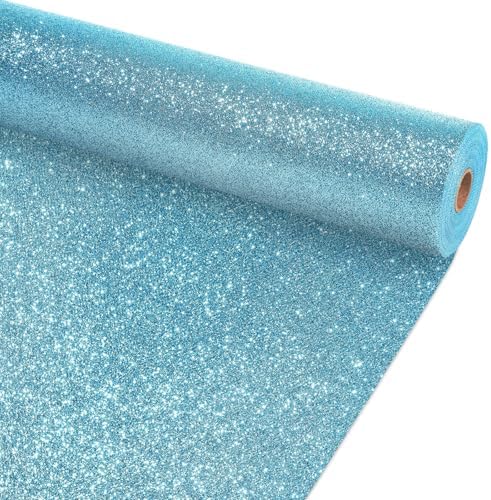 Glitter Light Blue Bulletin Board Roll Non-Woven Fabric Poster 15.7" x20 Ft