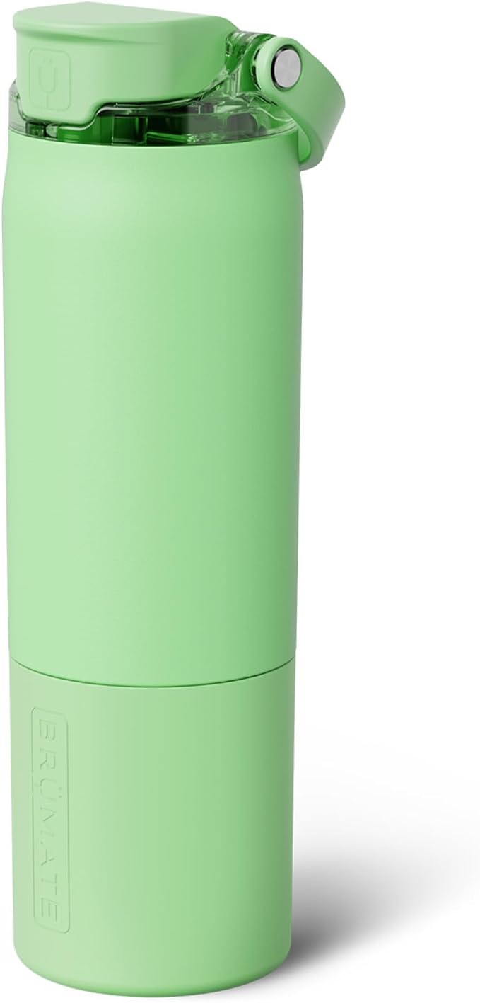 BrüMate Rise 25oz Water Bottle With 100% Leakproof Covered Silicone Straw | Insulated Stainless Steel Water Bottle | Cup-Holder Friendly | Fast Flow | Soft Sip Silicone Spout | BPA-Free (Kiwi)