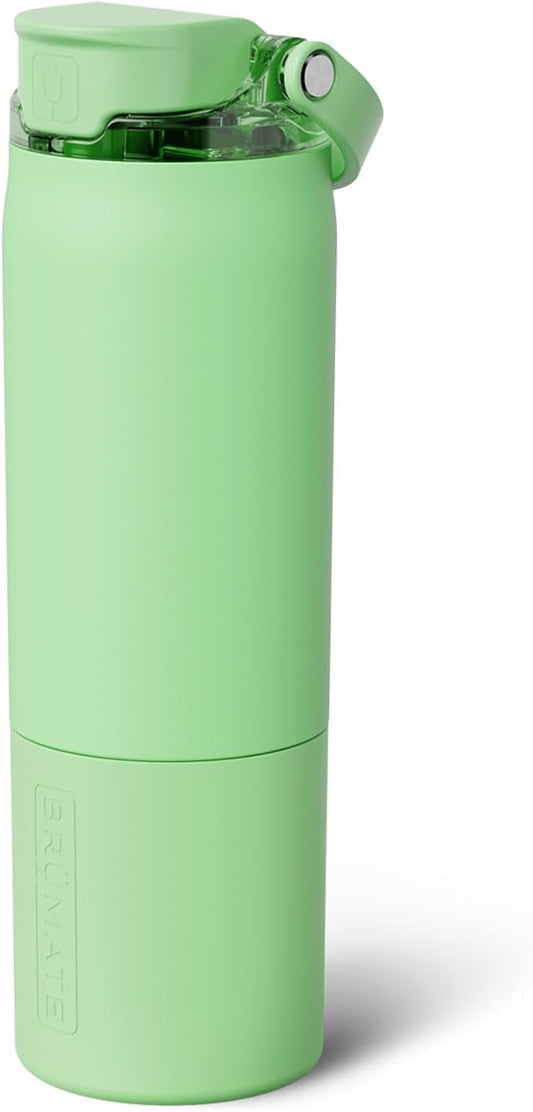 BrüMate Rise 25oz Water Bottle With 100% Leakproof Covered Silicone Straw | Insulated Stainless Steel Water Bottle | Cup-Holder Friendly | Fast Flow | Soft Sip Silicone Spout | BPA-Free (Kiwi)