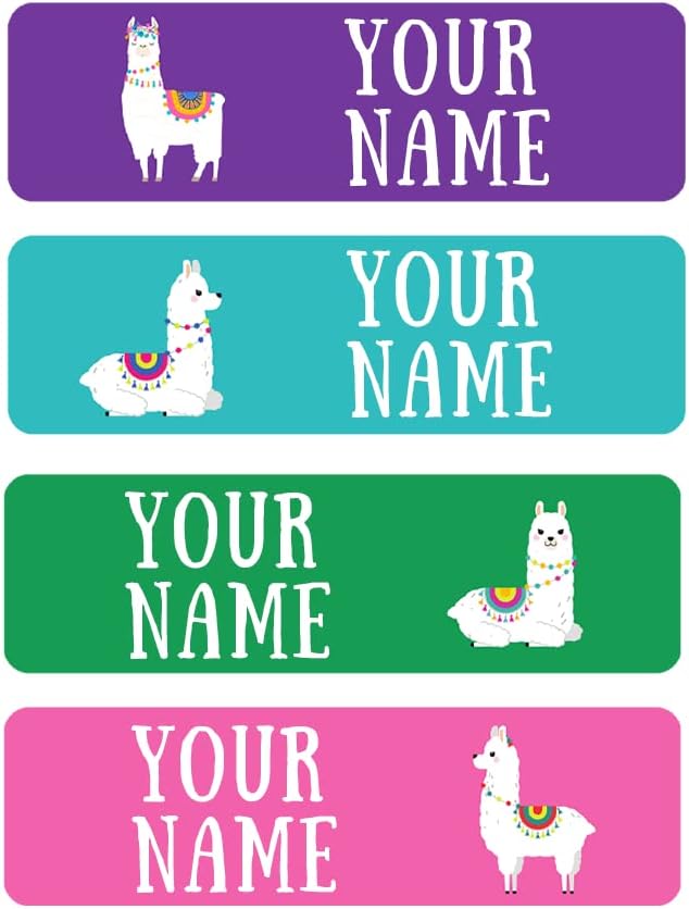 128 Custom Waterproof Dishwasher Safe Kid Name Labels for Daycare, School Supply, Baby Bottles, Lunch Boxes and Cups, Travel. Cute Personalized Design Name Stickers (Pattern 12)