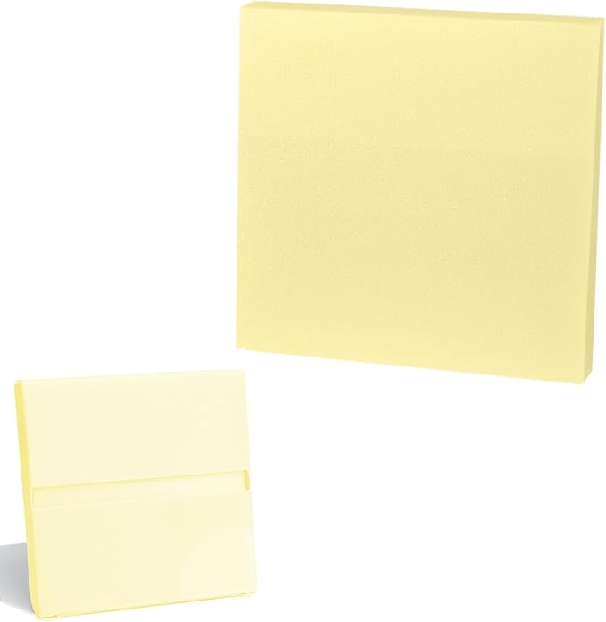 100 Sheets Transparent Sticky Notes- 3x3 Inches, Pull-Out Design Self-Stick-Notes, Clear See Through, Waterproof, Easy to Post It for Office, Home, Notebook, Meeting, Reusable（Yellow Pop-up）
