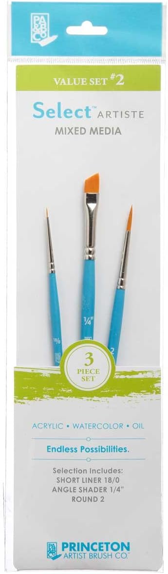 Princeton Select Artiste Brush Set No. 2, Synthetic, 3 Piece, 1 Count