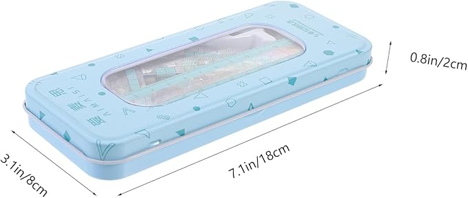 Operitacx Multi-Functional Drawing Office Ruler Kit with Compass Protractor and Triangles 7.08 Inch Clear Ruler for Kids Drawing Tools and School Math Supplies