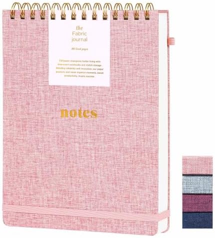 B5 Top Spiral Notebook, Fabric Hardcover Steno Pads