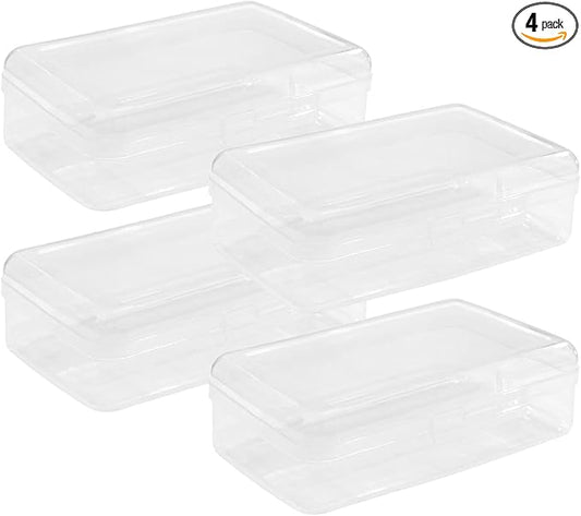 Ykimok Large Capacity Clear Pencil Box, Pencil Case, Plastic Pencil Boxes, Stackable Design, Supply Boxes for School Classroom, 4-Pack (Clear)…