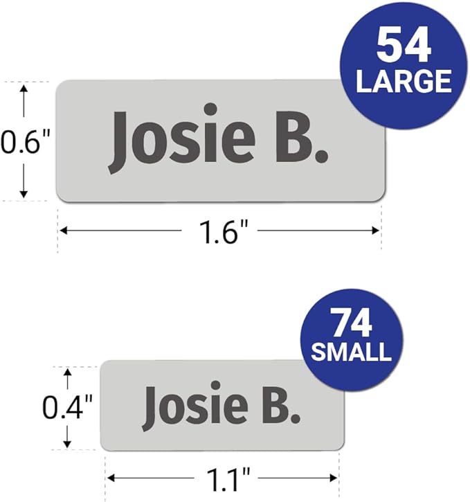 Kids Personalized Name Labels for School, Camp, Daycare (128 Labels) Custom Peel and Stick Waterproof Name Tags Stickers for Water Bottles, Lunch Boxes, Clothing, School Supplies (Neutral Colors)