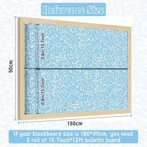 Blue Composition Bulletin Board Roll Non-Woven Fabric Poster 15.7" x 12ft