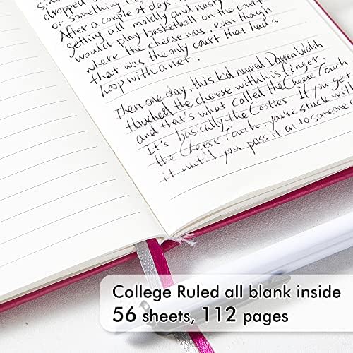 feela Pocket Notebook Journals, Mini Cute Small Hardcover College Ruled Notepad Office School Supplies, with 3 Black Pens, 3.5”x 5.5”, 3 Pack, A6, Solid Colors, Gray, Berry, Emerald