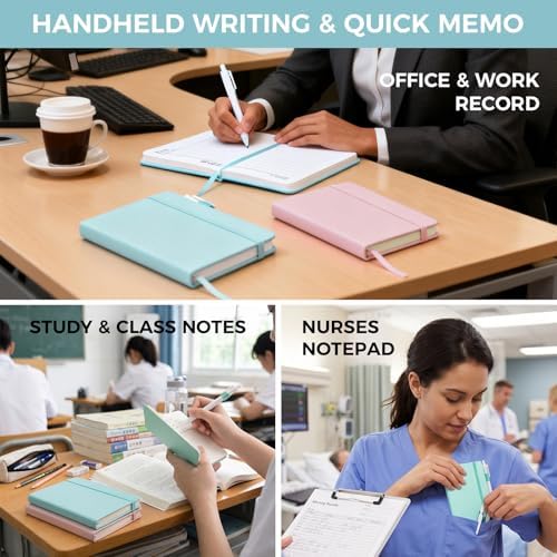 Thboxes 3 Pack Pocket Notebook Journals, A6 Hardcover Notepads, Pen Holder