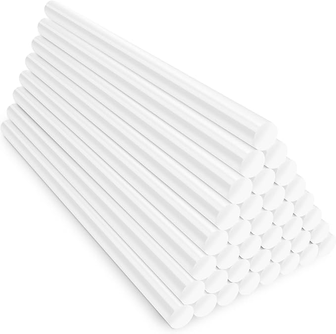 ENPOINT White Hot Glue Sticks Full Size, 8" Long x 0.43" Dia 36 Pack Hot Melt Glue Sticks Bulk, White Adhesive Glue Sticks Standard for Crafting DIY Art School Gluing Project Repair Sealing