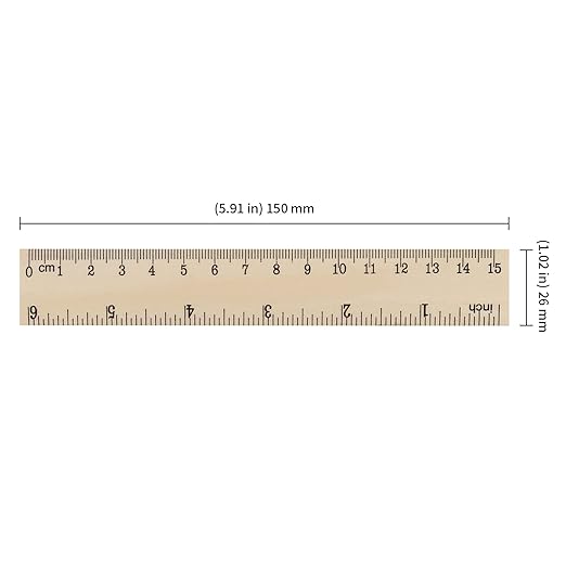 KEILEOHO 288 Pack 6 Inch Wooden Rulers, 15cm Wooden Straight Ruler, 2 Scale Pine Wood Ruler Bulk for Home Office Measuring Tool Engineering, Crafting, Drawing