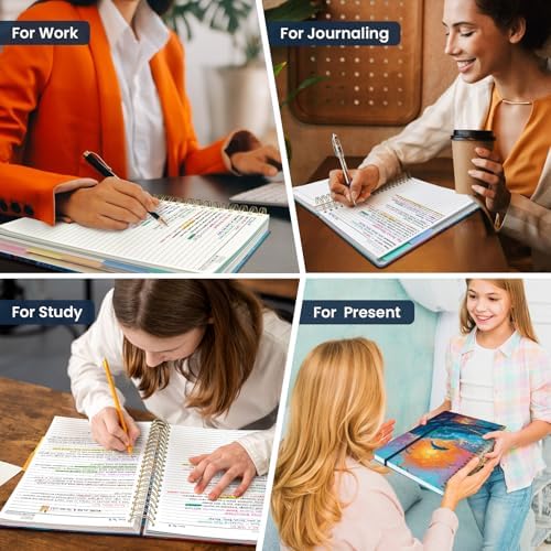 Taja Large Spiral Notebooks for Work 5 Subject with Removable Dividers