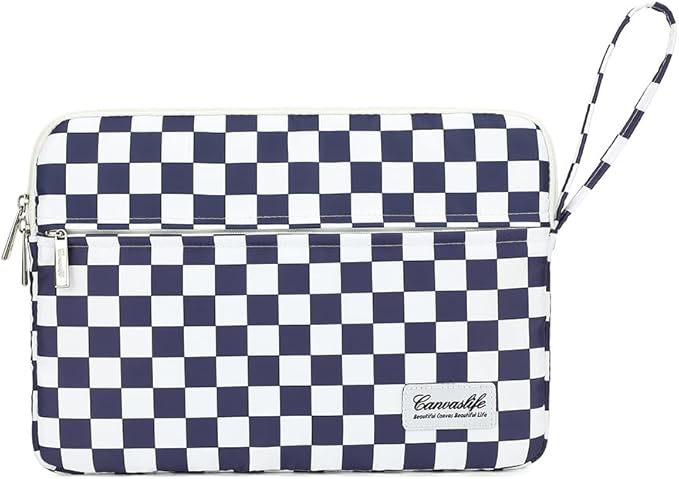 Canvaslife 13.3-Inch Laptop Case, Shockproof, Waterproof and Protective Travel Sleeve for MacBook Air, MacBook Pro, HP, Lenovo, Dell Inspiron 13-13.3-Inch Notebooks (Deep Blue Checker)